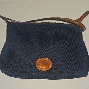 Vintage Dooney & Bourke Navy Blue Crossbody with Tan Accents
